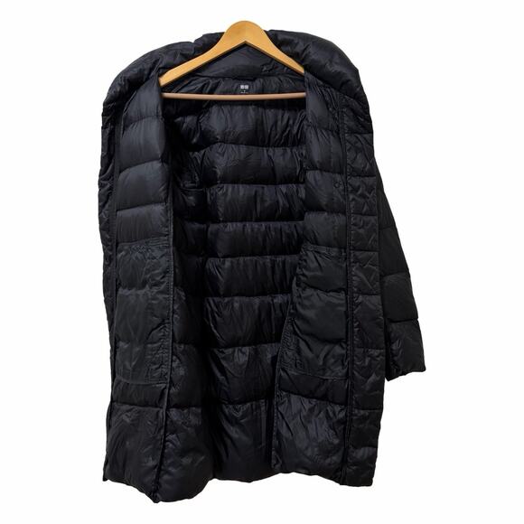 Uniqlo Womens Shawl Collar Long Down Puffer Jacket Size M Lightweight Packable - Picture 2 of 9